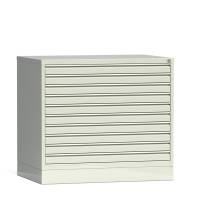 Tegningsskab RSM A1 10 skuffer inkluderet sokkel