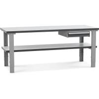 Fileb&aelig;nk 2000x800 mm enkeltskuffe og underhylde