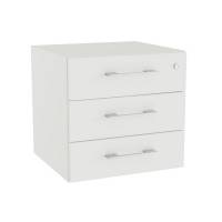 Skuffeindsats DNA, Hvid med alugr&aring; h&aring;ndtag