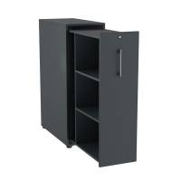 Towerskab DNA A9 H&oslash;jre, Antracit med alugr&aring;t h&aring;ndtag