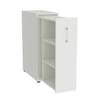 Towerskab DNA A9 Venstre, Hvid med alugråt håndtag