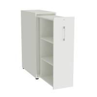 Towerskab DNA A9 Venstre, Hvid med alugr&aring;t h&aring;ndtag