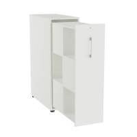 Towerskab DNA A9M, Hvid med alugr&aring;t h&aring;ndtag