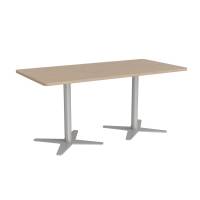 Mødebord DNA, Lys eg 1600x800 mm rektangulær, Alugråt understel