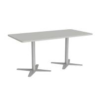 Mødebord DNA, Lys grå 1600x800 mm rektangulær, Alugråt understel
