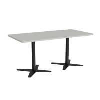 Mødebord DNA, Lys grå 1600x800 mm rektangulær, Sort understel