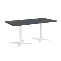 Mødebord DNA, Antracit 1600x800 mm rektangulær, Hvidt understel