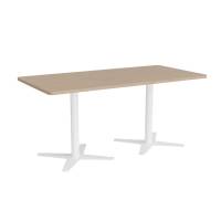 Mødebord DNA, Lys eg 1600x800 mm rektangulær, Hvidt understel
