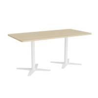 Mødebord DNA, Birk 1600x800 mm rektangulær, Hvidt understel