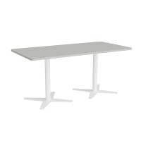 Mødebord DNA, Lys grå 1600x800 mm rektangulær, Hvidt understel