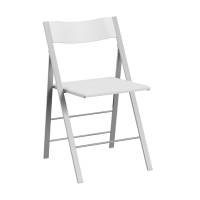 Klapstol Mini hvid med alugr&aring; stoleben, 2-pak