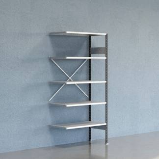 Lagerreol V06 F&oslash;lgesektion 2100x500 mm &Aring;ben / Galv