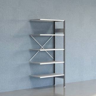 Lagerreol V06 F&oslash;lgesektion 2100x500 mm &Aring;ben / Galv