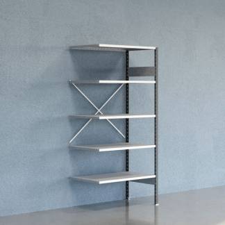 Lagerreol V06 F&oslash;lgesektion 2100x600 mm &Aring;ben / Galv