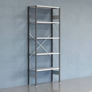 Lagerreol V06 Startsektion 2500x400 mm Åben / Galv