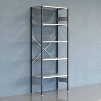 Lagerreol V06 Startsektion 2500x500 mm Åben / Galv