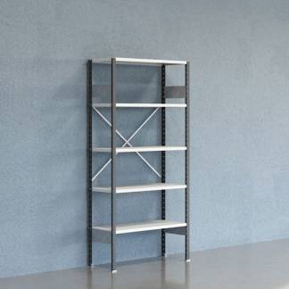 Lagerreol V06 Startsektion 2100x400 mm &Aring;ben / 7035