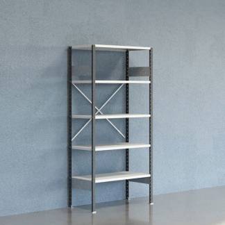 Lagerreol V06 Startsektion 2100x500 mm &Aring;ben / 7035