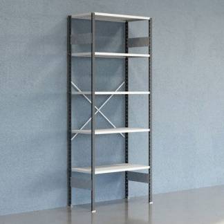 Lagerreol V06 Startsektion 2500x500 mm &Aring;ben / 7035