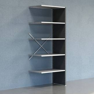 Lagerreol V06 F&oslash;lgesektion 2500x600 mm Lukket / Galv