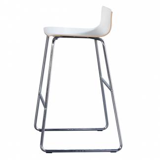 Barstol Cafe VII Hvid laminat / Krom