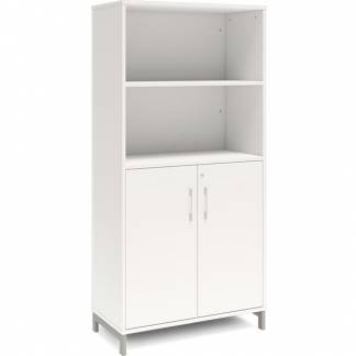 Kontorskab DNA, 800x1660 mm, Hvid/Alugr&aring; 4A4/2A4