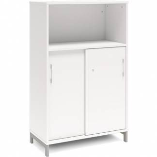 Kontorskab DNA, 800x1275 mm, Hvid/Alugr&aring; 3A4