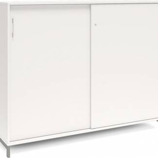 Kontorskab DNA, 1600x1275 mm, Hvid/Alugr&aring;, skyded&oslash;r 3A4