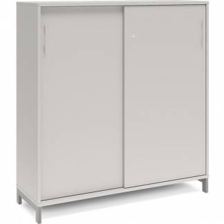 Kontorskab DNA, 1200x1275 mm, Lys grå/Alugrå, skydedør 3A4
