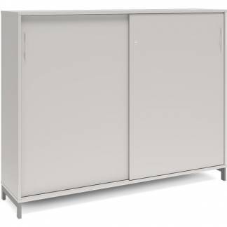 Kontorskab DNA, 1600x1275 mm, Lys grå/Alugrå, skydedør 3A4