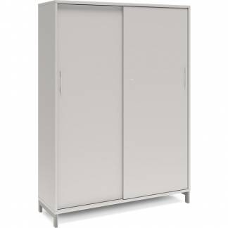 Kontorskab DNA, 1200x1660 mm, Lys grå/Alugrå, skydedør 4A4