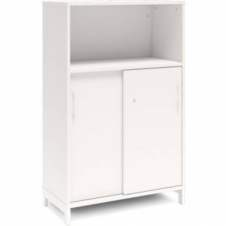Kontorskab DNA, 800x1275 mm, Hvid/Hvid, skydedør 3A4