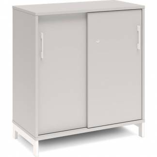 Kontorskab DNA, 800x890 mm, Lys grå/Hvid, skydedør 2A4