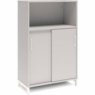 Kontorskab DNA, 800x1275 mm, Lys grå/Hvid, skydedør 3A4