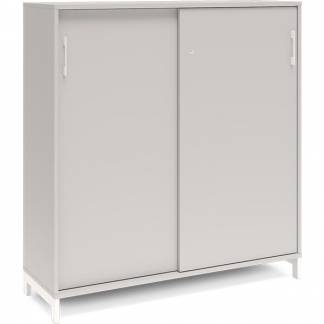 Kontorskab DNA, 1200x1275 mm, Lys gr&aring;/Hvid, skyded&oslash;r 3A4