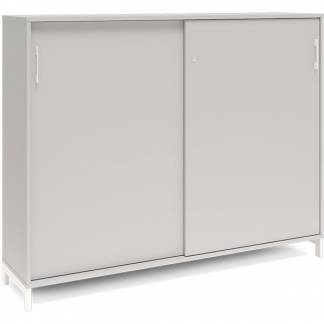 Kontorskab DNA, 1600x1275 mm, Lys grå/Hvid, skydedør 3A4