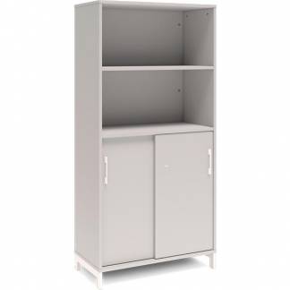 Kontorskab DNA, 800x1660 mm, Lys grå/Hvid, skydedør 4A4