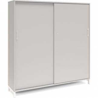 Kontorskab DNA, 1600x1660 mm, Lys grå/Hvid, skydedør 4A4