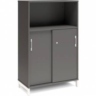 Kontorskab DNA, 800x1275 mm, Antracit/Hvid, skydedør 3A4