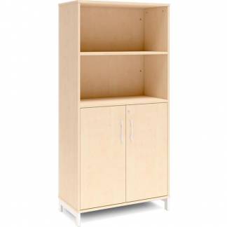 Kontorskab DNA, 800x1660 mm, Birk/Hvid 4A4/2A4