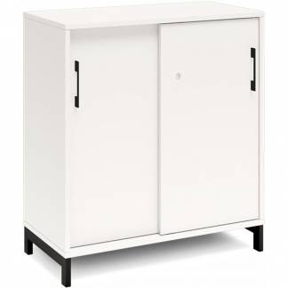 Kontorskab DNA, 800x890 mm, Hvid/Sort, skyded&oslash;r 2A4