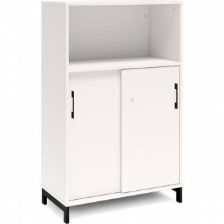 Kontorskab DNA, 800x1275 mm, Hvid/Sort, skydedør 3A4