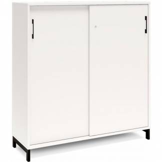 Kontorskab DNA, 1200x1275 mm, Hvid/Sort, skydedør 3A4