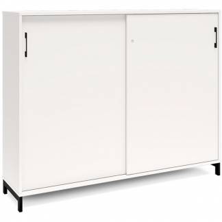 Kontorskab DNA, 1600x1275 mm, Hvid/Sort, skydedør 3A4