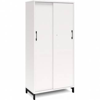 Kontorskab DNA, 800x1660 mm, Hvid/Sort, skydedør 4A4