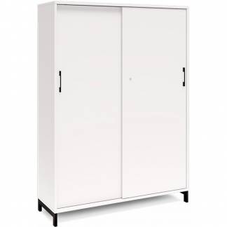 Kontorskab DNA, 1200x1660 mm, Hvid/Sort, skydedør 4A4