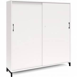 Kontorskab DNA, 1600x1660 mm, Hvid/Sort, skydedør 4A4