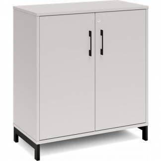 Kontorskab DNA, 800x890 mm, Lys grå/Sort 2A4/2A4