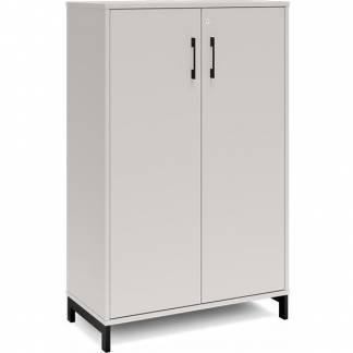 Kontorskab DNA, 800x1275 mm, Lys grå/Sort 3A4