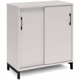 Kontorskab DNA, 800x890 mm, Lys gr&aring;/Sort, skyded&oslash;r 2A4